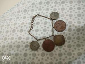 Antique coins bracelet