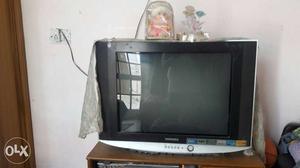Black And Grey Samsung Wide Screen CRT TV