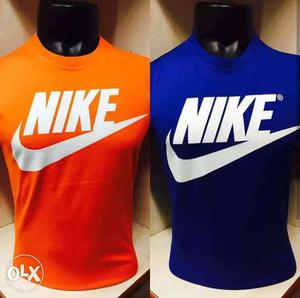 Blue And Orange Nike Crew-neck T-shirts