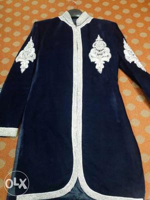 Blue designer sherwani for mens.. size 38