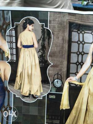Brand new latest Women's Brown And Blue gown
