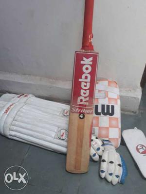 Brown And Red Reebok Cricket Set