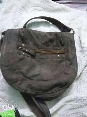 Brown Suede Sling Bag Leather bag Used but in good condition