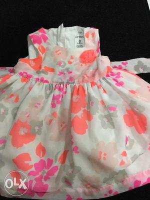 Carters pink and peach party dress-3 months size