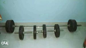 Dumbells & chest rod, 20 kg weight