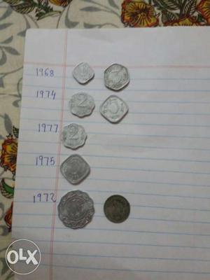 Eight Pcs Of Indian Coins