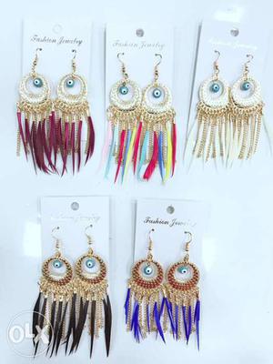 Five Hook Dangling Earrings