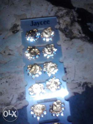 Five Pair Jaycee Silver Earrings