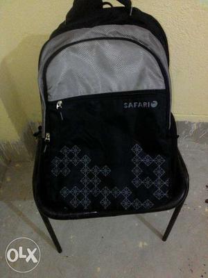 Gray And Black Safari Backpack