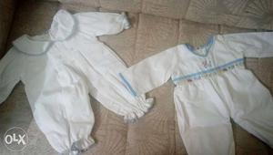 Hand embroidered new born baby boy suits.one with