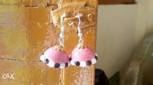 Pair Of Pink Jhumka Earrings