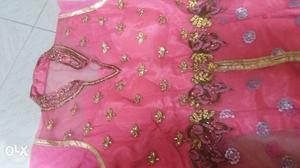 Pink And Brown Floral Traditional Dress
