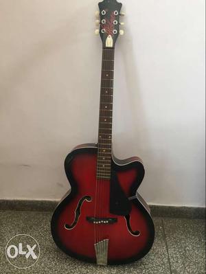 Red And Black Electric Acoustic Guitar