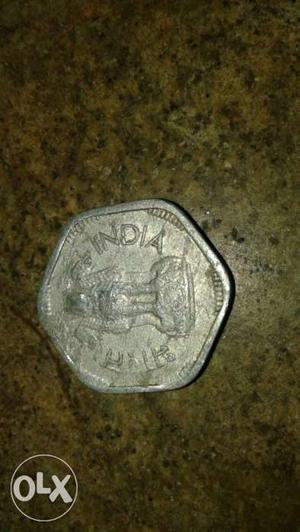 Silver Hexagonal India Coin
