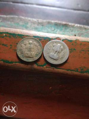 Two 25 paise coins. 