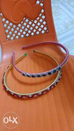 Two Pink And Gold Alice Bands