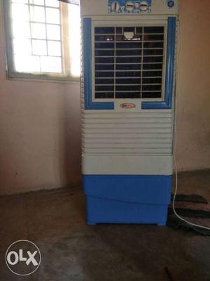 White And Blue Portable Air Cooler 7 months old, very good