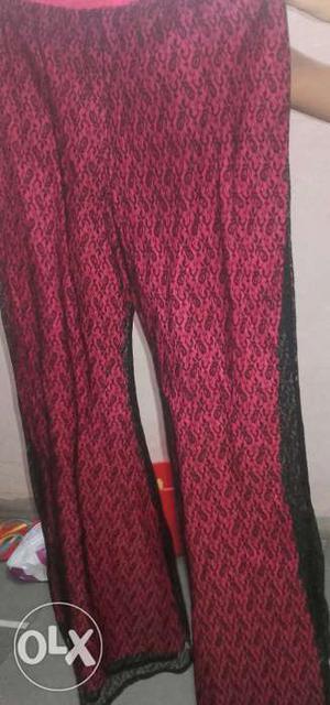 Women's Pink And Black Pants