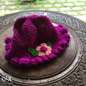 A trendy crochet knitted woollen hat for both