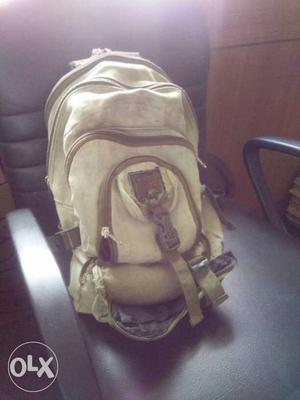 Beige And Brown Backpack