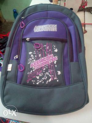 Black And Purple Aeericon Teurister Backpack