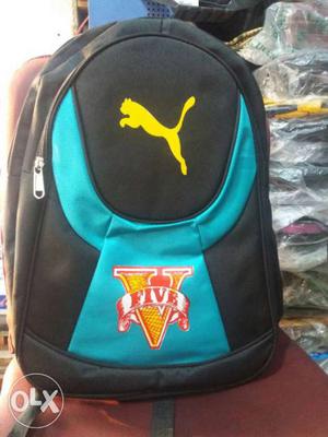 Black, Teal And Yellow Pma Five Backpack