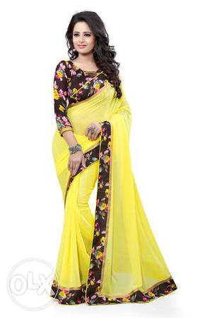 Fabric: Georgette Bhagalpuri border and blouse