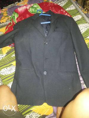 Gray Notch Lapel Suit Jacket \