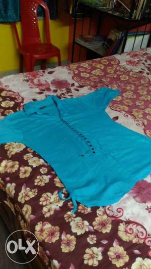 Its a sky blue top with very soft material...and