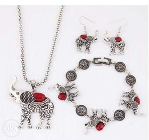 Neck piece, bracelet and earrings combo, price per combo