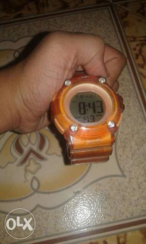 Orange Digital Watch