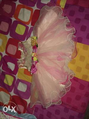 Party wear 0 to 3 months baby dress not used