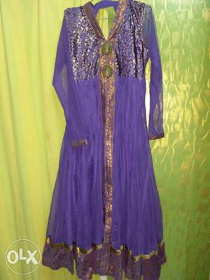 Purple Long-sleeve Dress size-XL