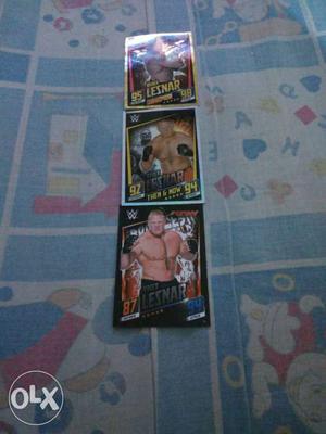 Three WWE Lensar Trading Cards