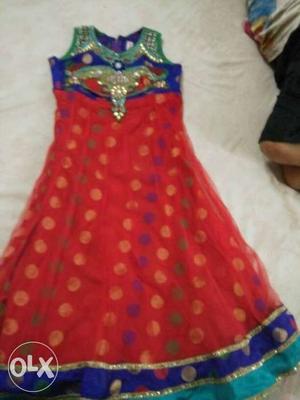 Traditional anarkali suit for 7 to 10 yrs girl.