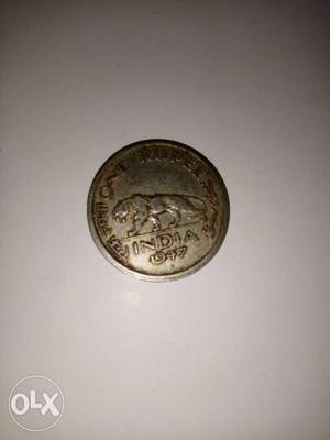 Antique coin of One rupee made in 