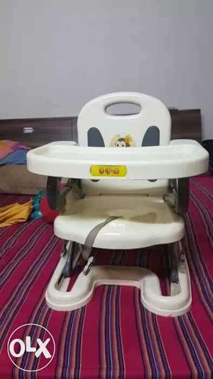 Baby's White And Black High Chair