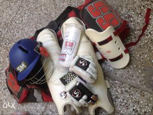 Batting Pads,thigh elbow and lguard, helmet, ss kit bag