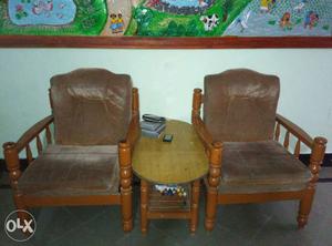 Brown Wooden Armchairs