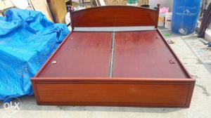 Brown Wooden Bed Frame