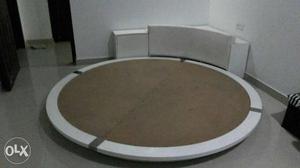 Detachable white round bed with three side
