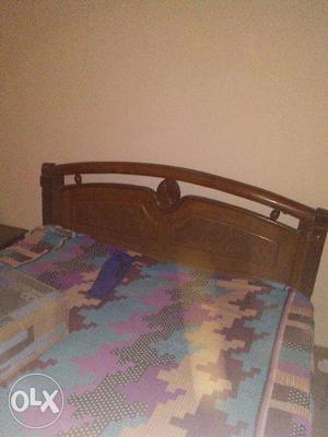 Double bed with boxes +mattress & side stools