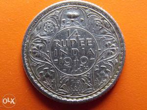 George VI 1/4 Rupee India  n 45 Original
