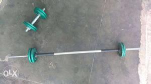 Green And Grey Dumbbells