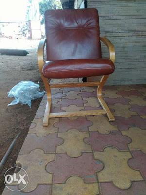 Imported leather chair with high quality wood