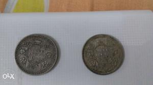 India half rupee silver coin of  or 
