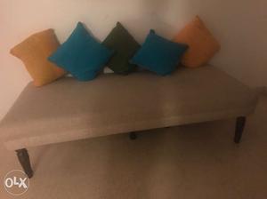 Jute fabric upholstery bench/ settee sofa