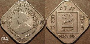 Old 2 anna coin at discount price