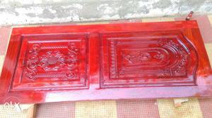 Red Wooden 2 Panels Door