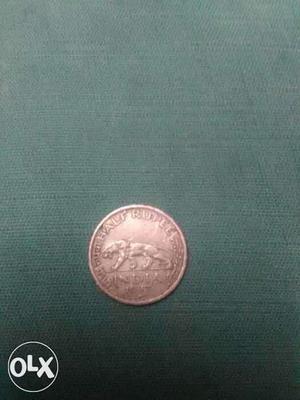 Round Silver Half Rupee Coin
